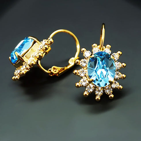Auskari "Ferro (Aquamarine Blue)" ar Swarovski™ kristāliem